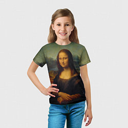 Футболка детская Леонардо да Винчи - Мона Лиза, цвет: 3D-принт — фото 2