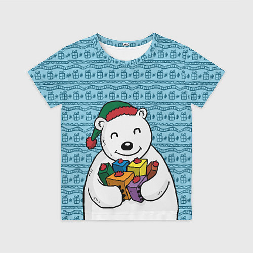 Детская футболка Новогодний мишка / 3D-принт – фото 1