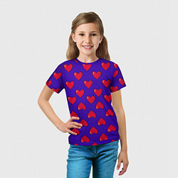 Футболка детская Hearts Pattern, цвет: 3D-принт — фото 2