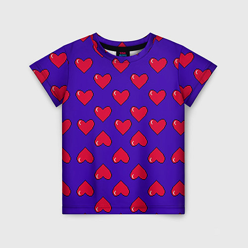 Детская футболка Hearts Pattern / 3D-принт – фото 1