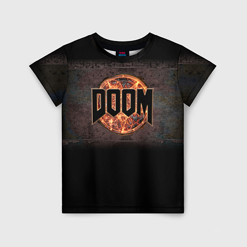 Детская футболка DOOM Fire / 3D-принт – фото 1