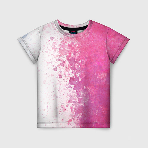 Детская футболка Белый и розовый / 3D-принт – фото 1