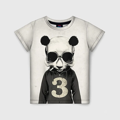 Детская футболка Скелет панды / 3D-принт – фото 1