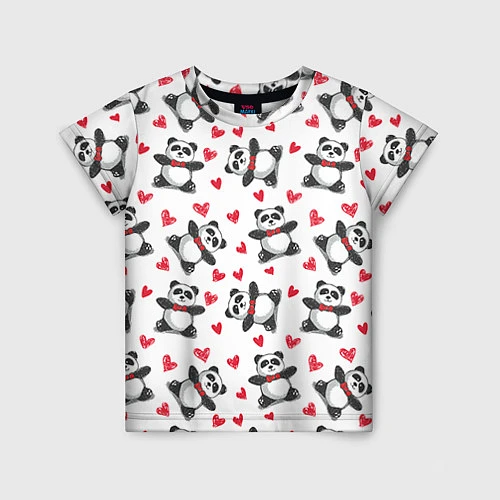 Детская футболка Любимые панды / 3D-принт – фото 1
