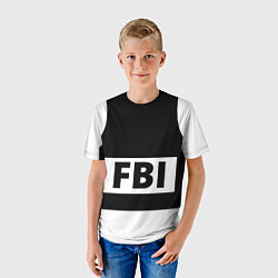 Футболка детская Бронежилет FBI, цвет: 3D-принт — фото 2