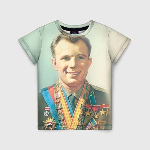 Детская футболка Гагарин в орденах / 3D-принт – фото 1