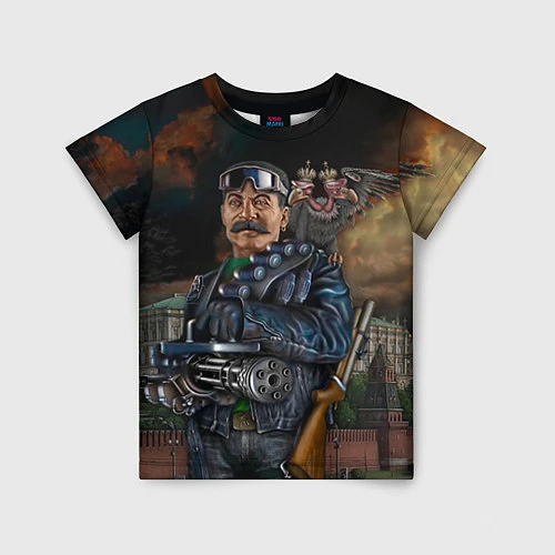 Детская футболка Сталин военный / 3D-принт – фото 1