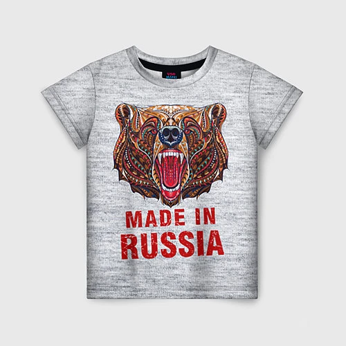 Детская футболка Bear: Made in Russia / 3D-принт – фото 1