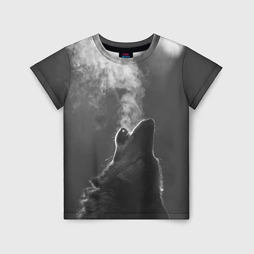Детская футболка Воющий волк / 3D-принт – фото 1