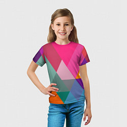 Футболка детская Разноцветные полигоны, цвет: 3D-принт — фото 2