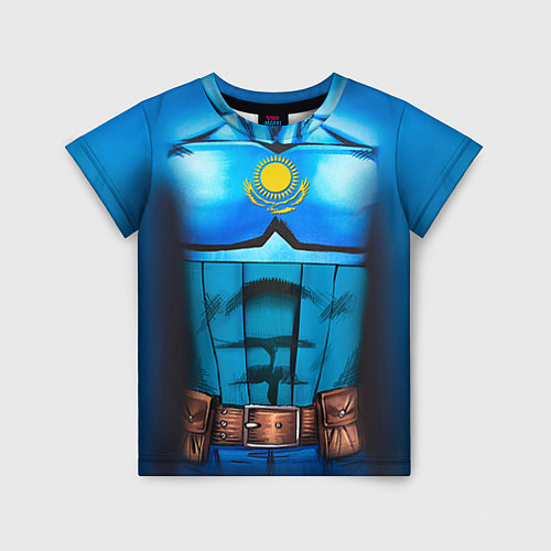 Детская футболка Капитан Казахстан / 3D-принт – фото 1