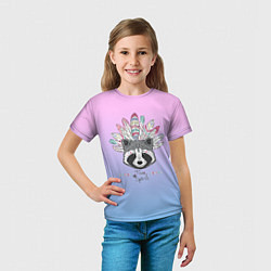Футболка детская Raccoon: Free Spirit, цвет: 3D-принт — фото 2