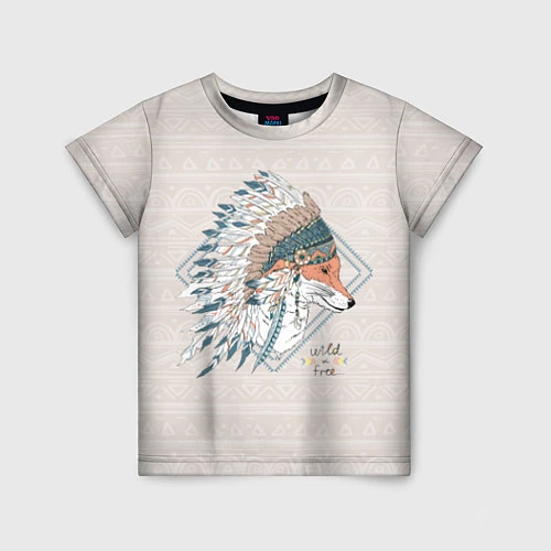 Детская футболка Fox: Wild Free / 3D-принт – фото 1