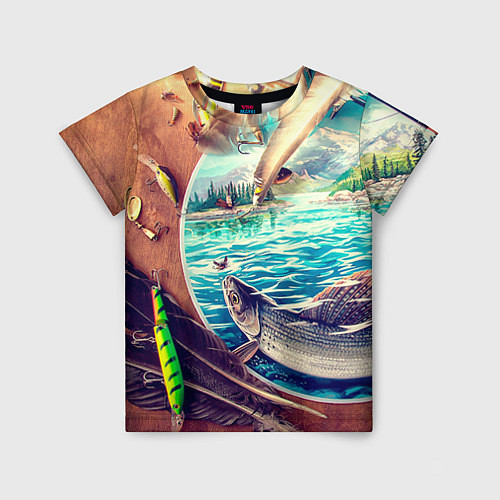 Детская футболка Истинный рыболов / 3D-принт – фото 1