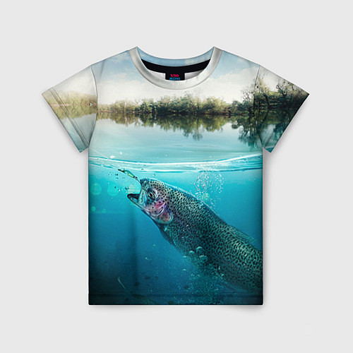 Детская футболка Рыбалка на спиннинг / 3D-принт – фото 1