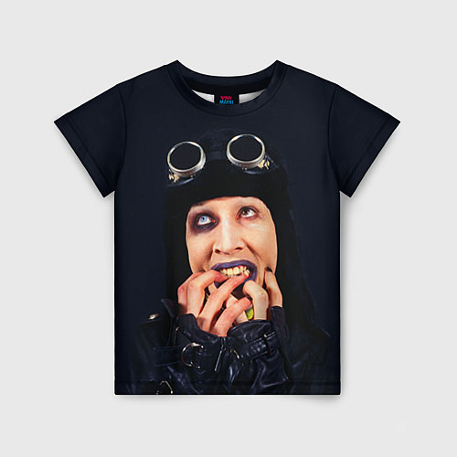 Детская футболка Mаrilyn Manson: Biker / 3D-принт – фото 1