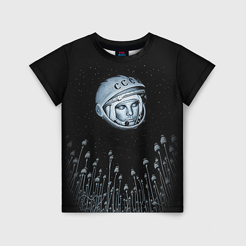 Детская футболка Гагарин в небе / 3D-принт – фото 1