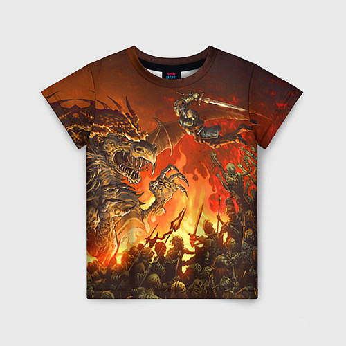 Детская футболка Dark Souls: Fire Dragon / 3D-принт – фото 1