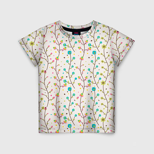Детская футболка Цветочные лианы / 3D-принт – фото 1