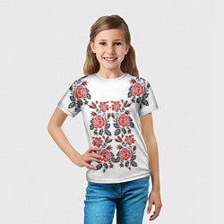 Футболка детская Вышивка 28, цвет: 3D-принт — фото 2