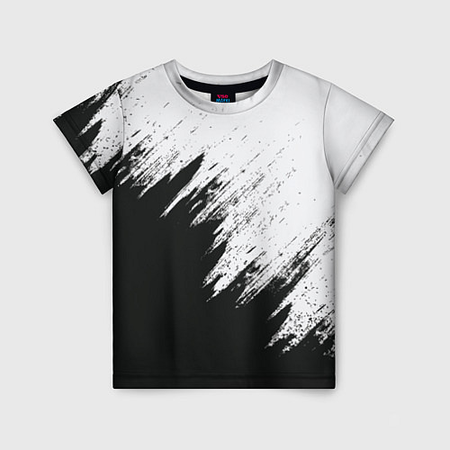 Детская футболка Черно-белый разрыв / 3D-принт – фото 1