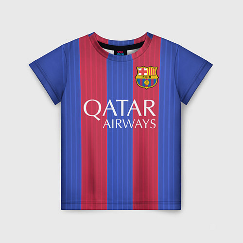 Детская футболка Barcelona: Qatar Airways / 3D-принт – фото 1