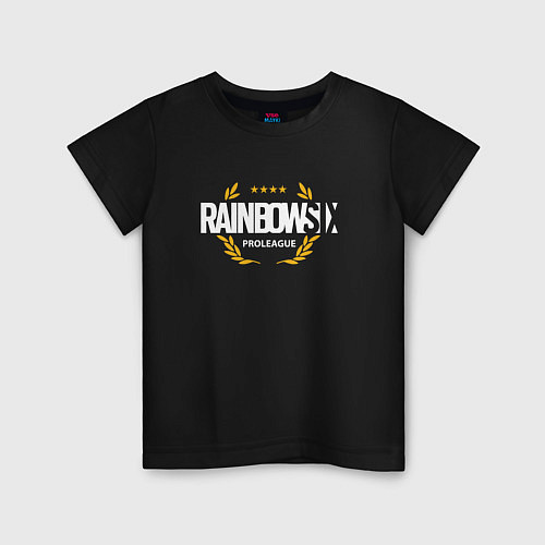 Детская футболка Rainbow six | Siege : Pro league (white) / Черный – фото 1