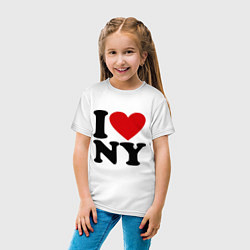 Футболка хлопковая детская I love NY, цвет: белый — фото 2