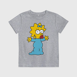 Футболка хлопковая детская Maggie Simpson, цвет: меланж