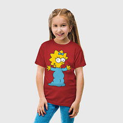 Футболка хлопковая детская Maggie Simpson, цвет: красный — фото 2