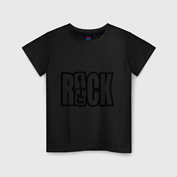 Футболка хлопковая детская Rock Logo, цвет: черный