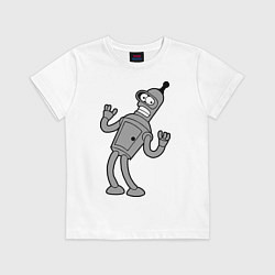 Футболка хлопковая детская Bender Error, цвет: белый