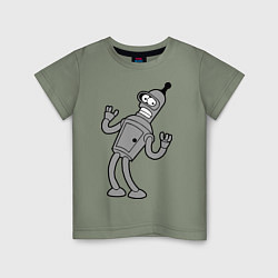Футболка хлопковая детская Bender Error, цвет: авокадо