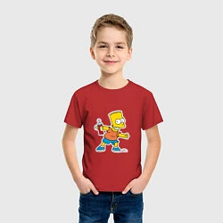 Футболка хлопковая детская Симпсоны: Барт, цвет: красный — фото 2