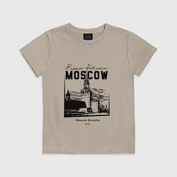 Футболка хлопковая детская Moscow Kremlin 1147, цвет: миндальный