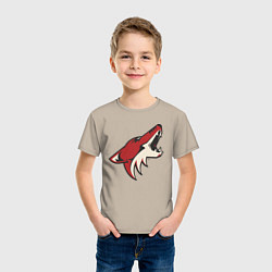 Футболка хлопковая детская Phoenix Coyotes, цвет: миндальный — фото 2