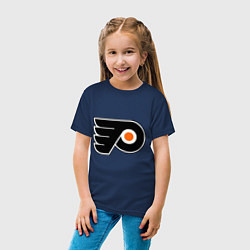 Футболка хлопковая детская Philadelphia Flyers, цвет: тёмно-синий — фото 2