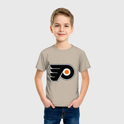 Футболка хлопковая детская Philadelphia Flyers, цвет: миндальный — фото 2