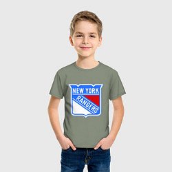 Футболка хлопковая детская New York Rangers, цвет: авокадо — фото 2