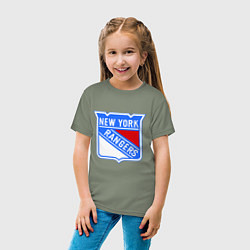 Футболка хлопковая детская New York Rangers, цвет: авокадо — фото 2