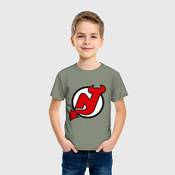 Футболка хлопковая детская New Jersey Devils, цвет: авокадо — фото 2