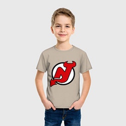 Футболка хлопковая детская New Jersey Devils, цвет: миндальный — фото 2