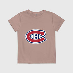 Футболка хлопковая детская Montreal Canadiens, цвет: пыльно-розовый
