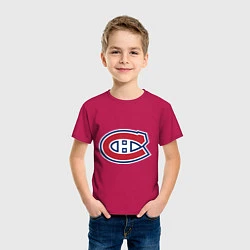 Футболка хлопковая детская Montreal Canadiens, цвет: маджента — фото 2