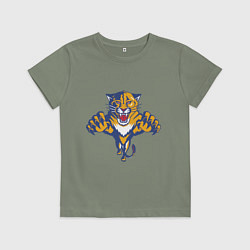 Футболка хлопковая детская Florida Panthers, цвет: авокадо