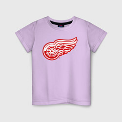 Футболка хлопковая детская Detroit Red Wings, цвет: лаванда