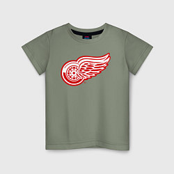 Футболка хлопковая детская Detroit Red Wings, цвет: авокадо