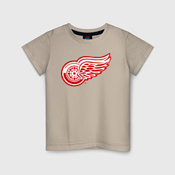 Футболка хлопковая детская Detroit Red Wings, цвет: миндальный