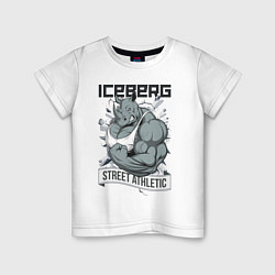 Футболка хлопковая детская Rhino 2 | Iceberg, цвет: белый
