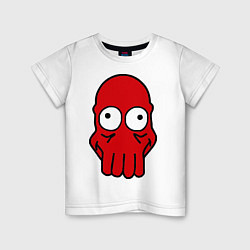 Футболка хлопковая детская Dr. Zoidberg Face, цвет: белый